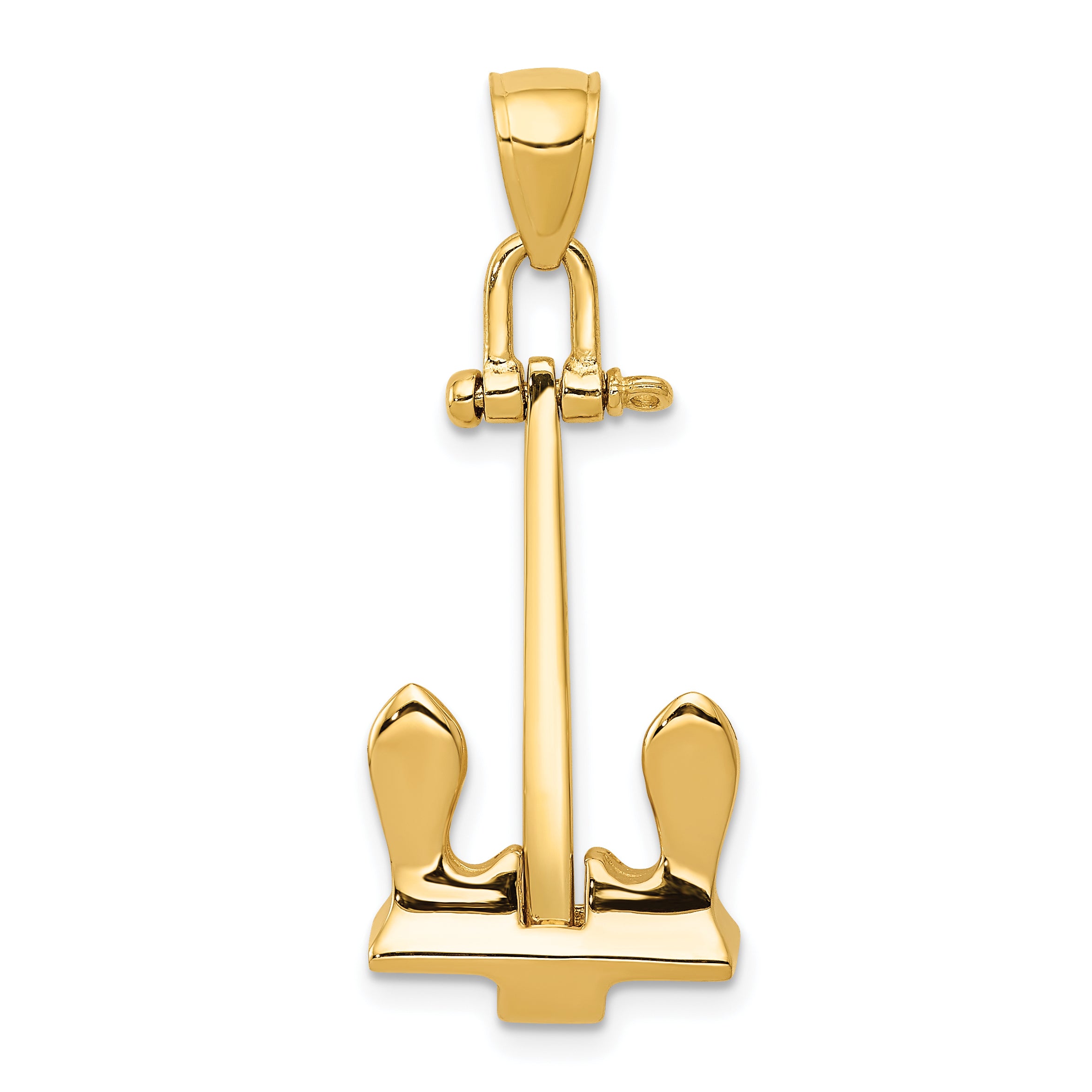 14k 3-D T-Bar Style Anchor Pendant Main image