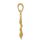 14K Gold 3D Anchor Pendant with Shackle and Rope Solid, Men's