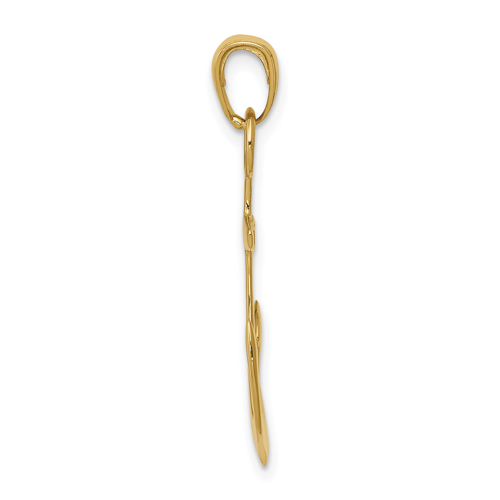 14K Gold Men's Anchor Pendant  Solid Casted, Nautical Theme