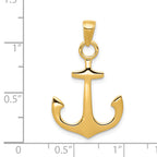 14K Gold Men's Anchor Pendant  Solid Casted, Nautical Theme