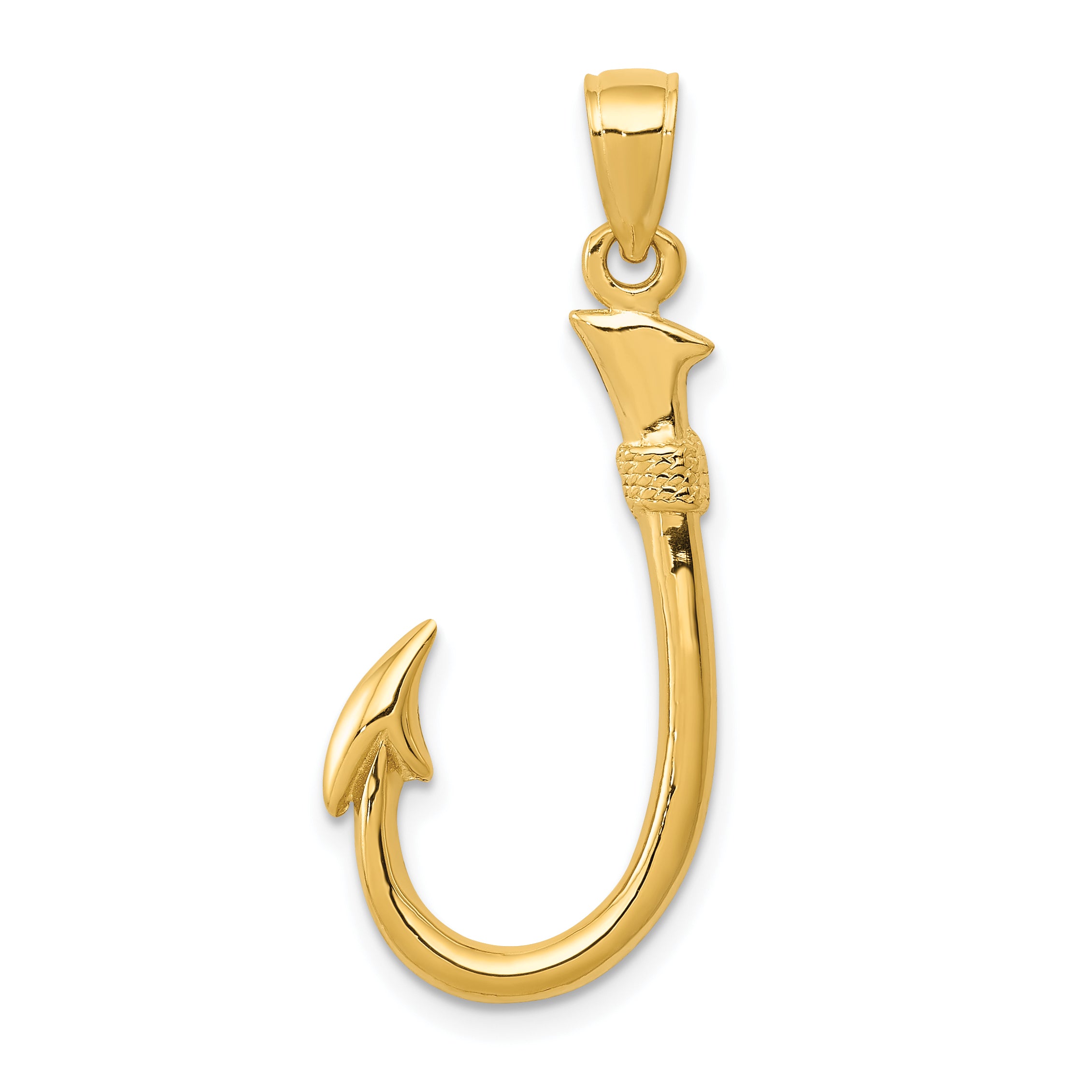 14k 3-D Fishing Hook Pendant Main image