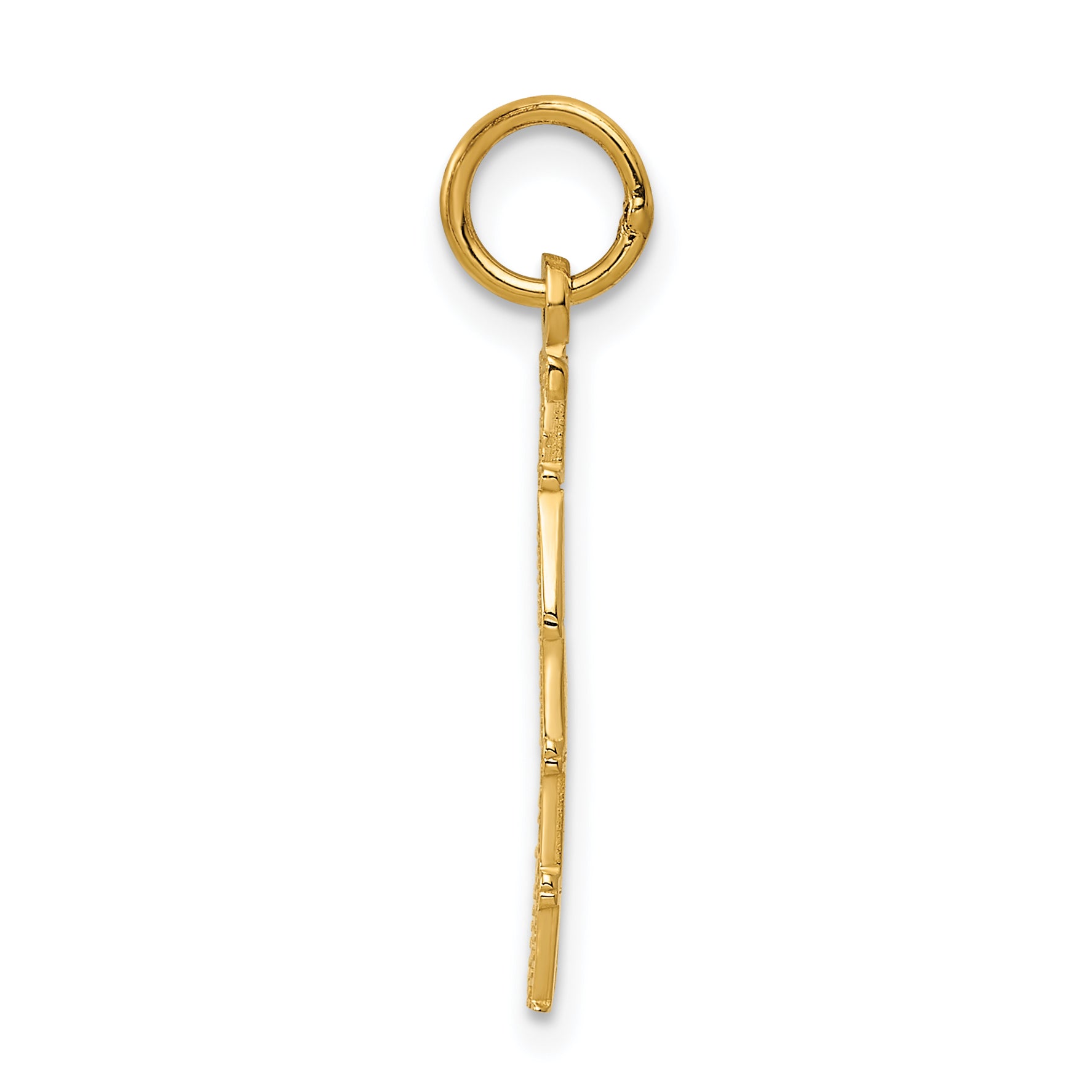 14K Gold Polished TAKEN Charm Pendant with Flat Back Secondary image