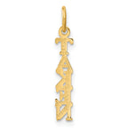 14K Gold Polished TAKEN Charm Pendant with Flat Back