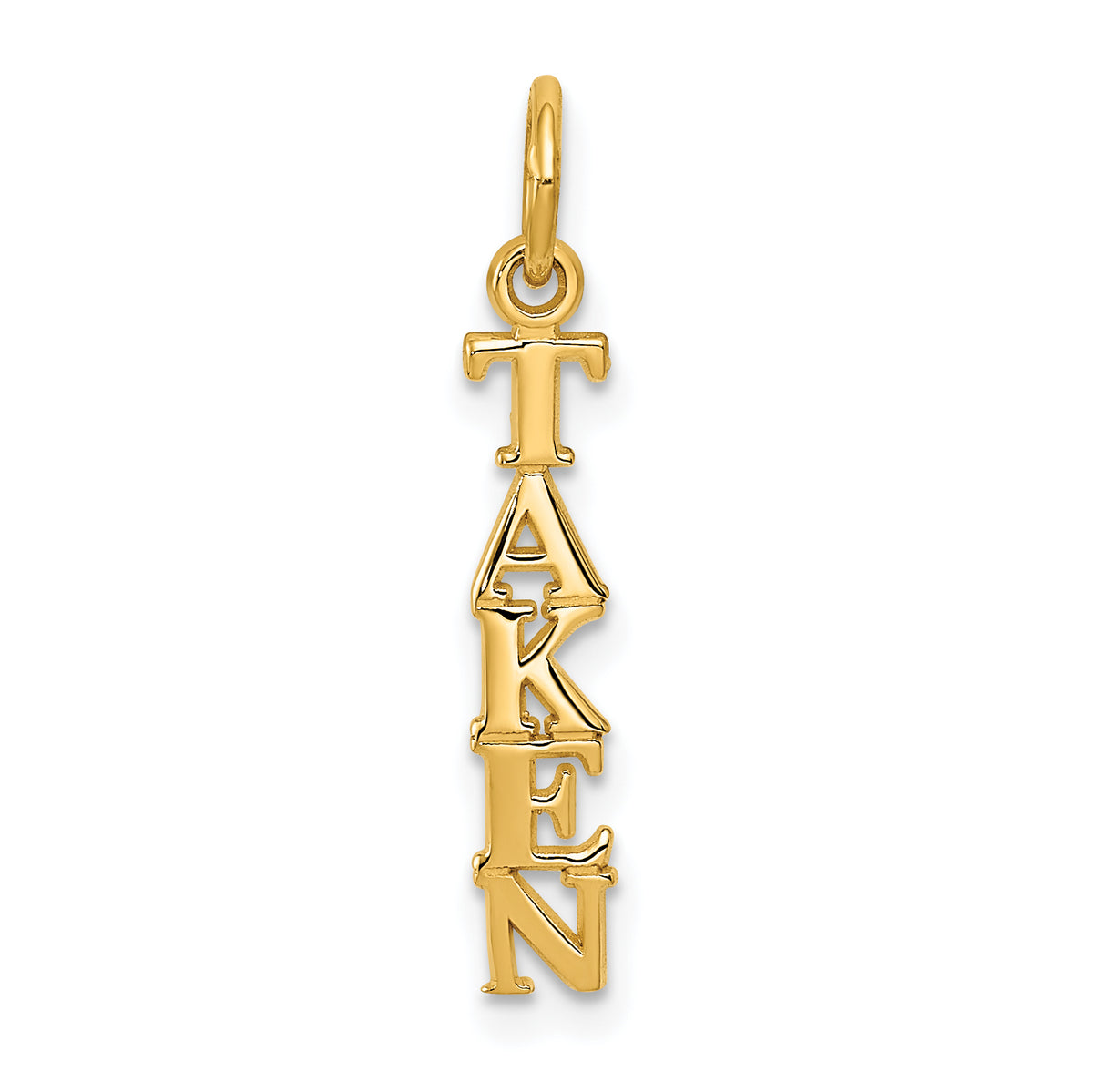 14K Polished TAKEN Charm