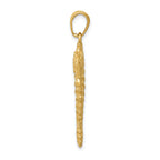 14K Gold 3D Seahorse Pendant for Men  Polished & Textured Elegance