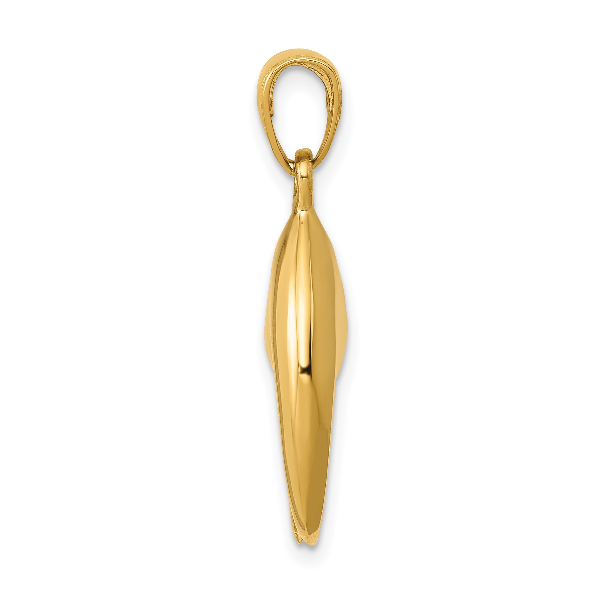 14K Gold 3D Moveable Stone Crab Claw Pendant for Men Polished Finish Secondary image