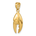 14K Gold 3D Moveable Stone Crab Claw Pendant for Men Polished Finish