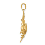 14K Gold Men's Stone Crab Pendant with Extended Claw Polished Finish