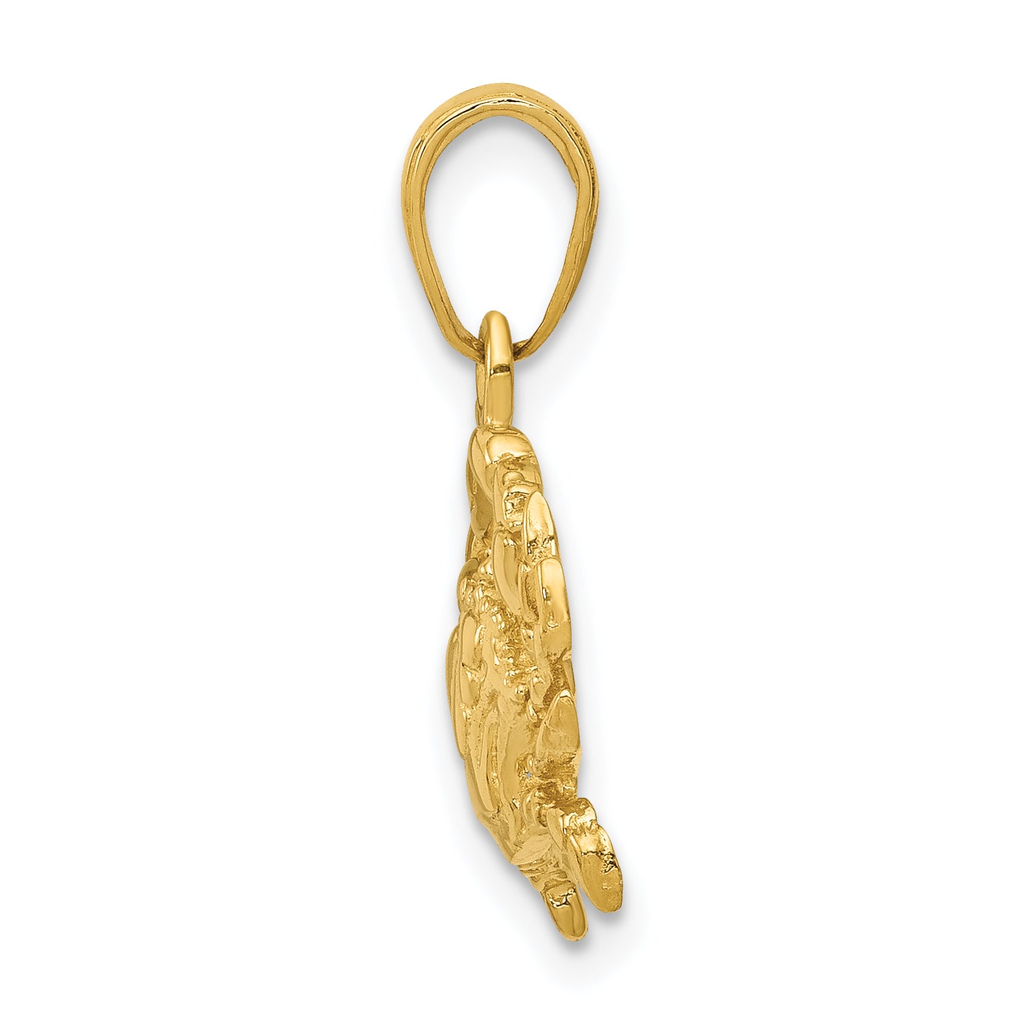 14K Gold Blue Crab Pendant for Men with Polished Solid Finish Secondary image