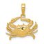 14k Blue Crab Pendant