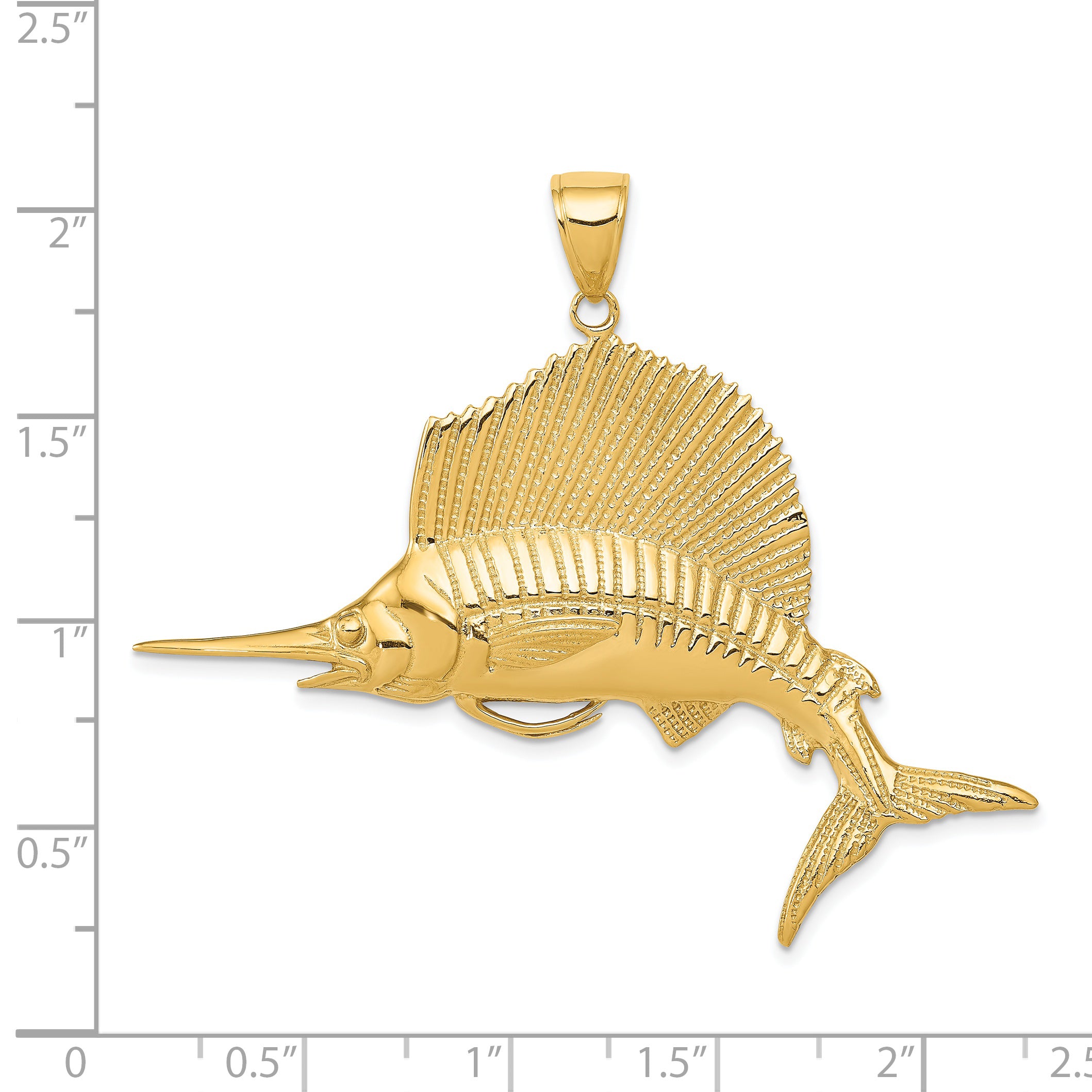 14K Gold Sailfish Pendant for Men  Solid Casted Design, Bold & Elegant