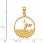 14K Gold Whale Tail Pendant with Waves Design Solid, Casted, MenÃÂ¢Ã¢âÂ¬Ã¢âÂ¢s