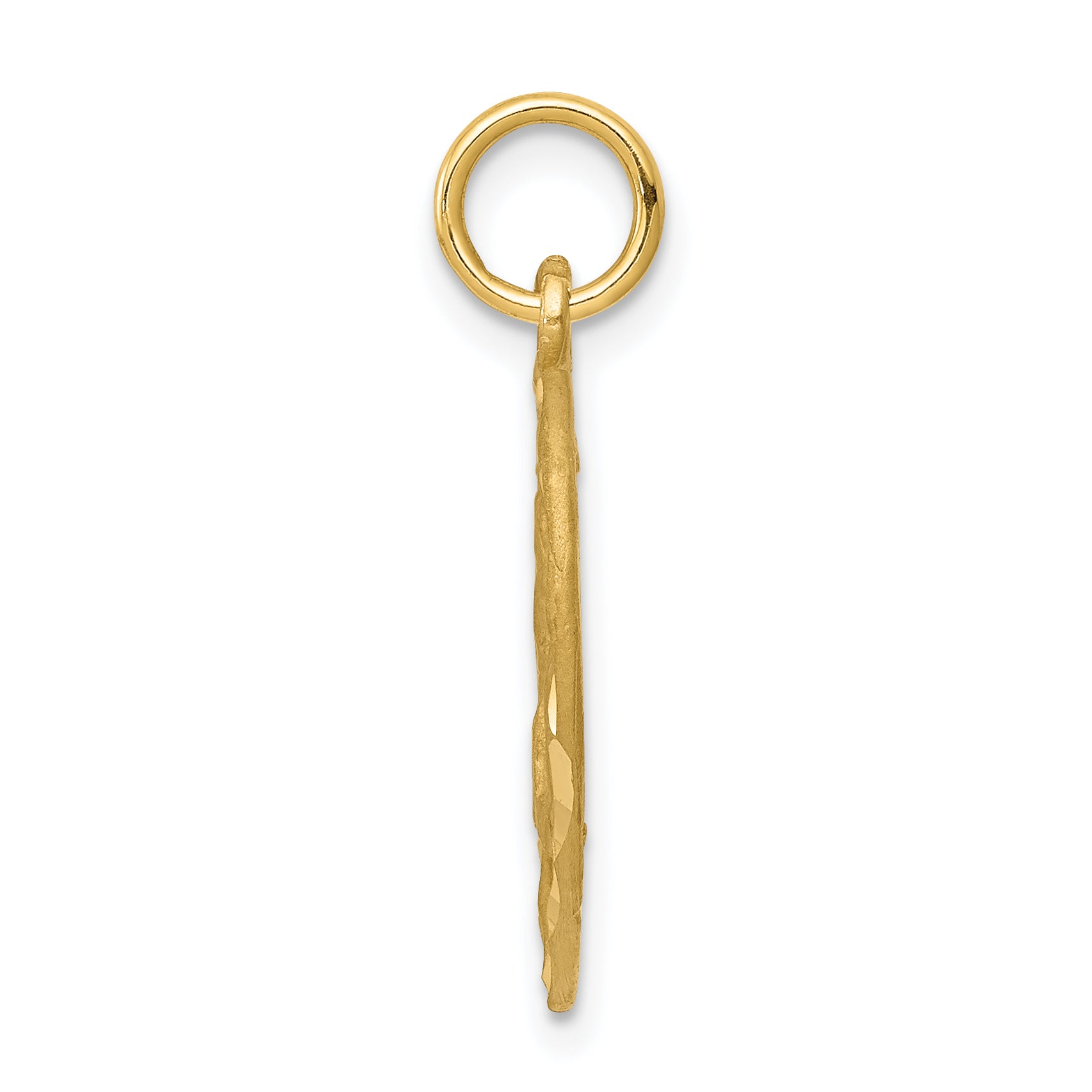 14K Gold Angel in Heart Charm Pendant Elegant Themed Design 24mm Secondary image