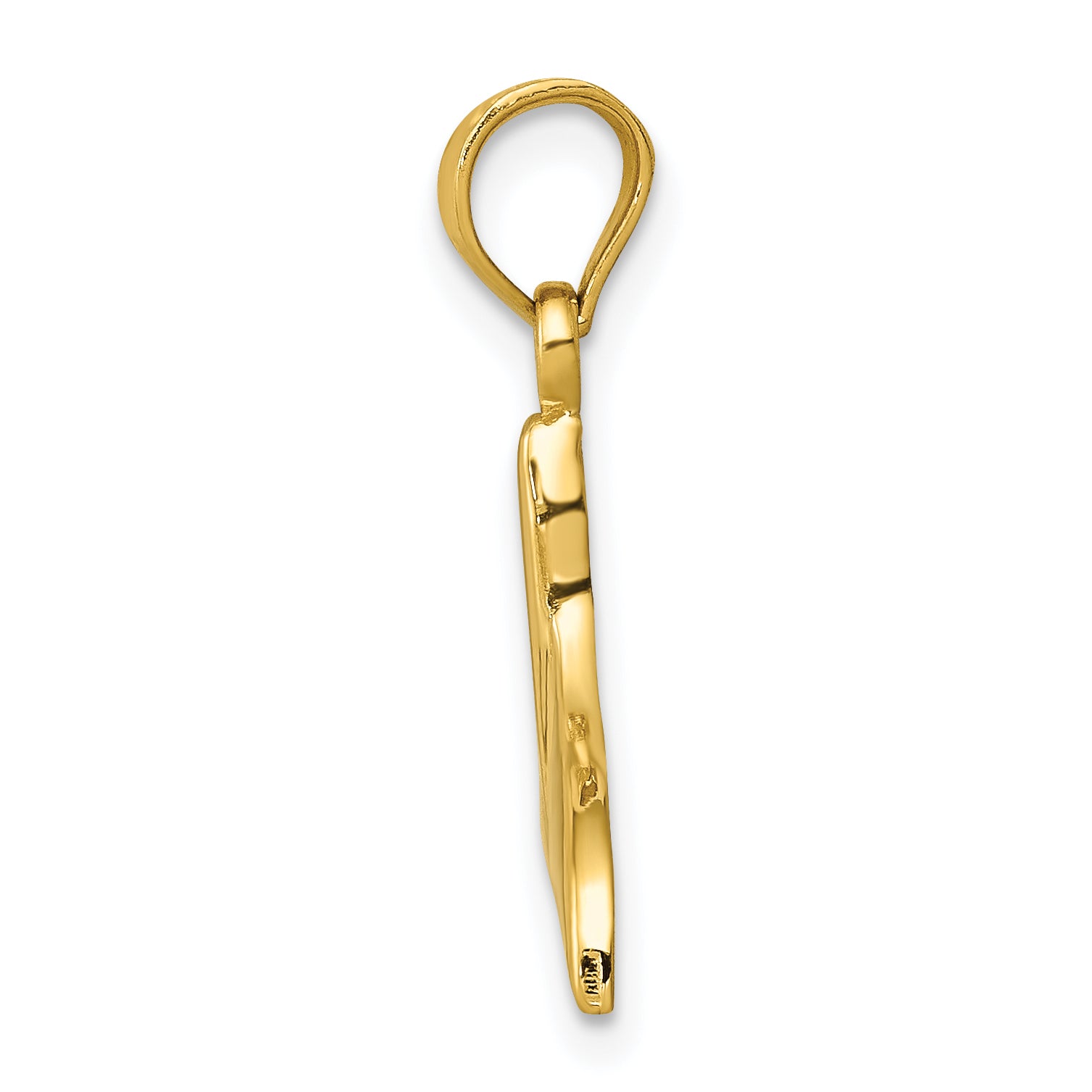 14K Gold Whale Tail Pendant for Men with Polished Finish Secondary image