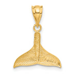 14K Gold Whale Tail Pendant for Men with Polished Finish
