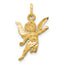 14k Diamond-cut Angel Charm