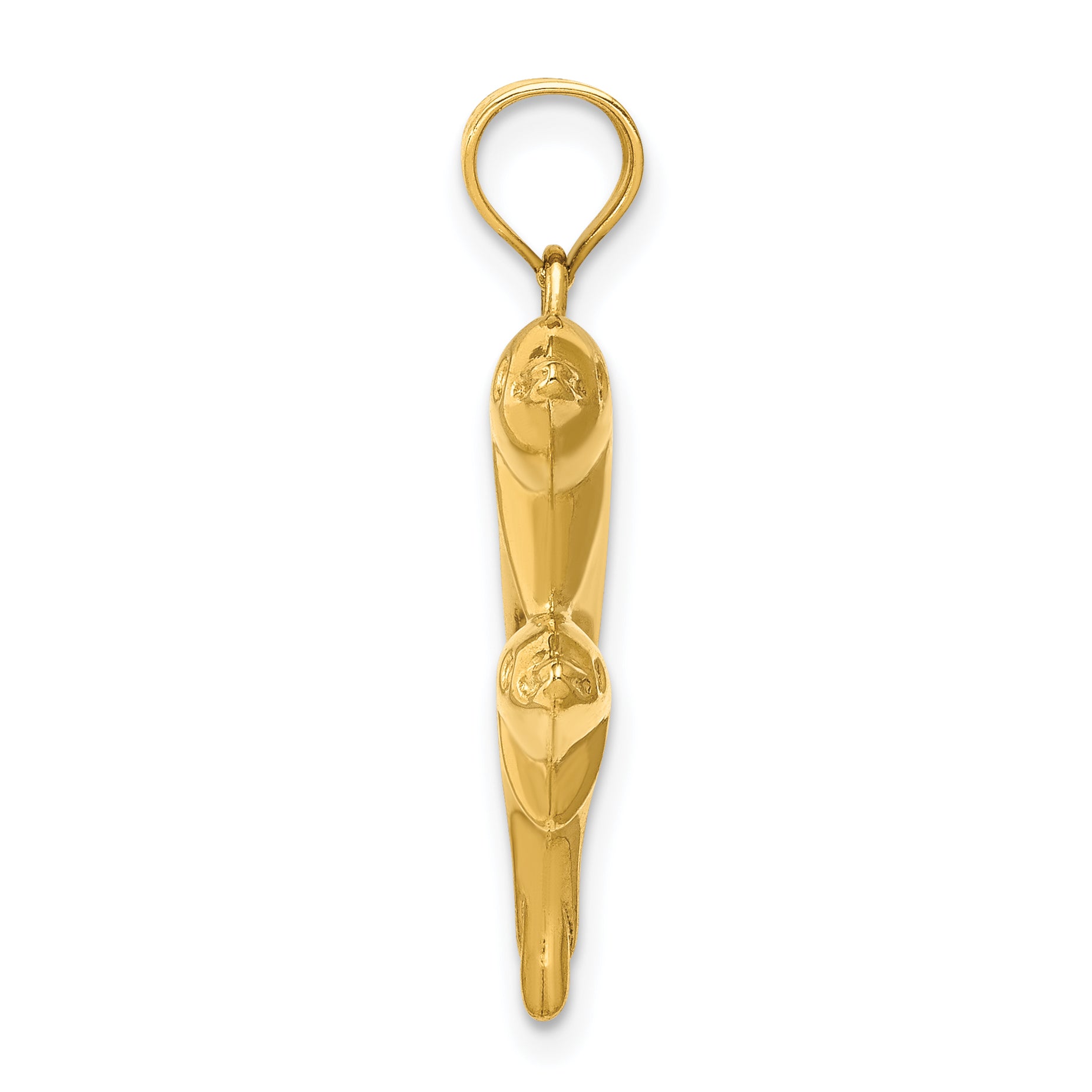 14K Gold Dolphin Pair Pendant Elegant Themed Design for Men Secondary image