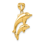 14K Gold Dolphin Pair Pendant Elegant Themed Design for Men