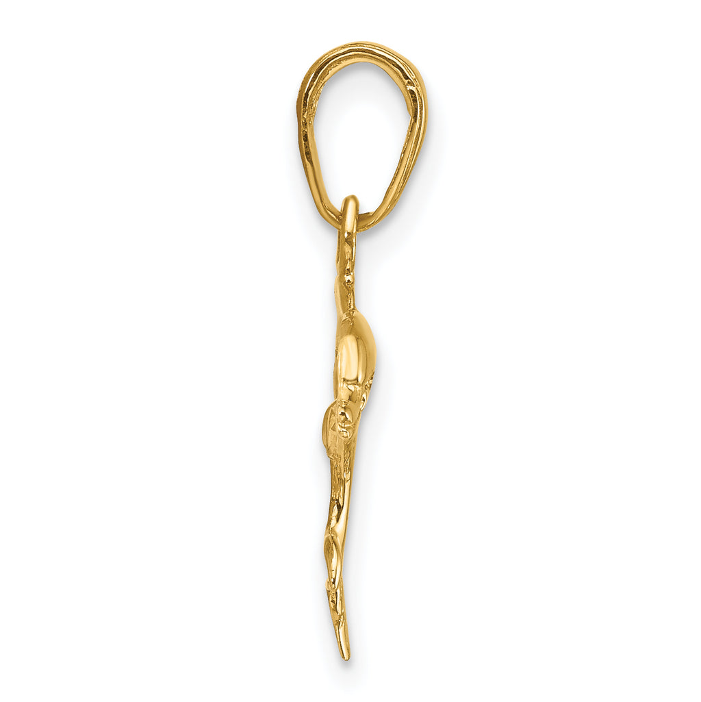 14K Gold Dolphin Pendant with Polished Finish  Elegant Ocean-Inspired Charm
