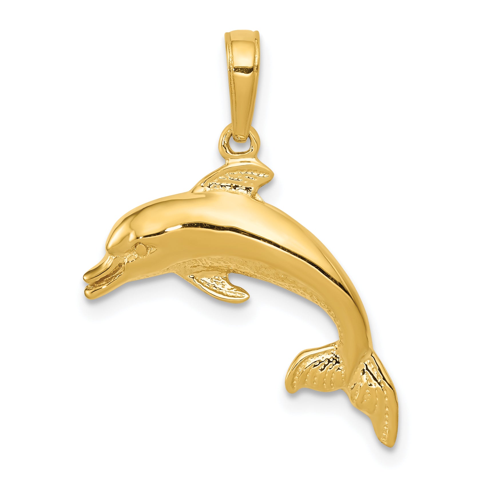 14k Dolphin Swimming Pendant Main image