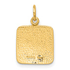14K Gold Angel Charm with Satin & Diamond-Cut Detailing