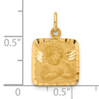 14K Gold Angel Charm with Satin & Diamond-Cut Detailing