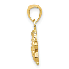 14K Gold Polished Bee Pendant with Textured Finish Elegant Design
