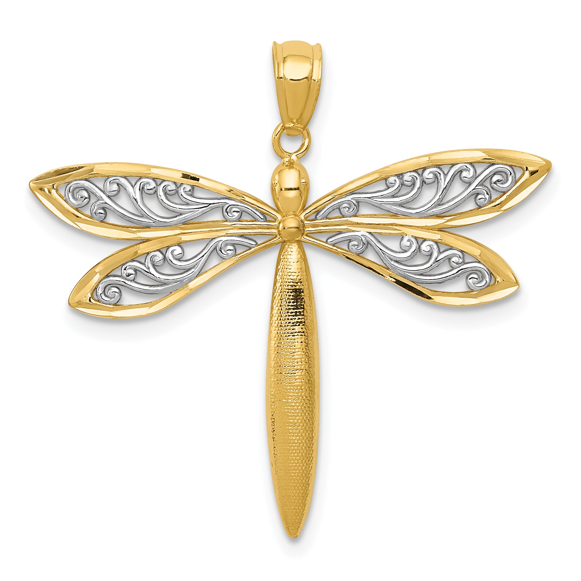 14k with Rhodium Dragonfly Pendant Main image