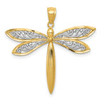14k with Rhodium Dragonfly Pendant