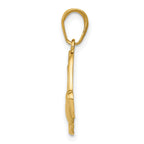 14K Gold Hummingbird in Flight Pendant with Polished Finish