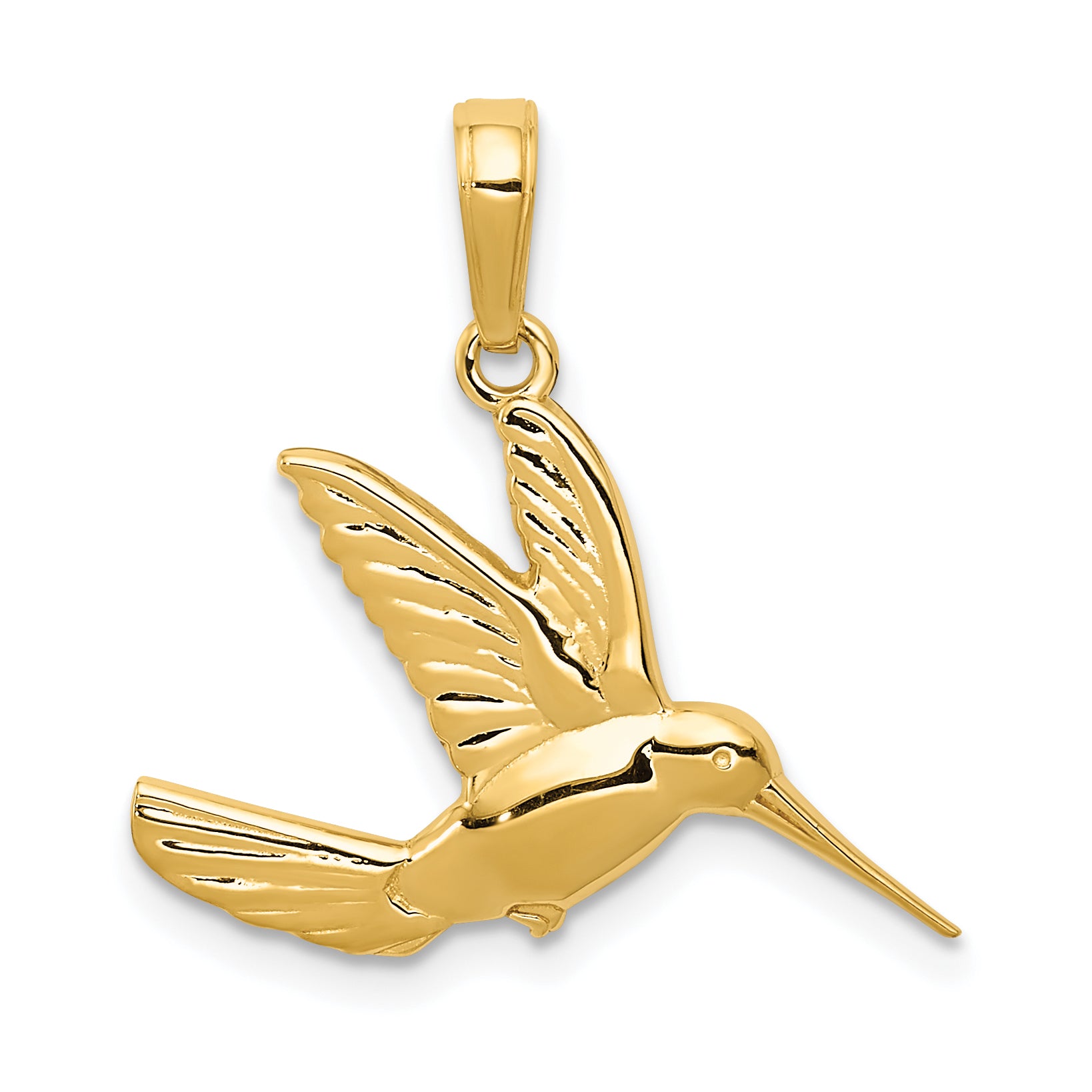 14k Hummingbird in Flight Pendant Main image