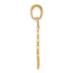 14K Gold Hummingbird Pendant in Polished Round Frame Elegant Design