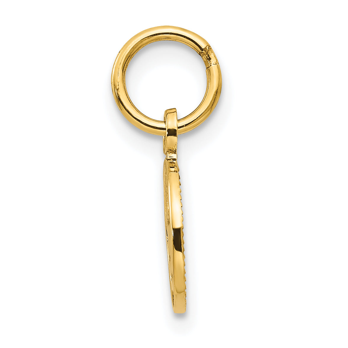 14K Gold Polished Angel Charm Elegant and Petite Design