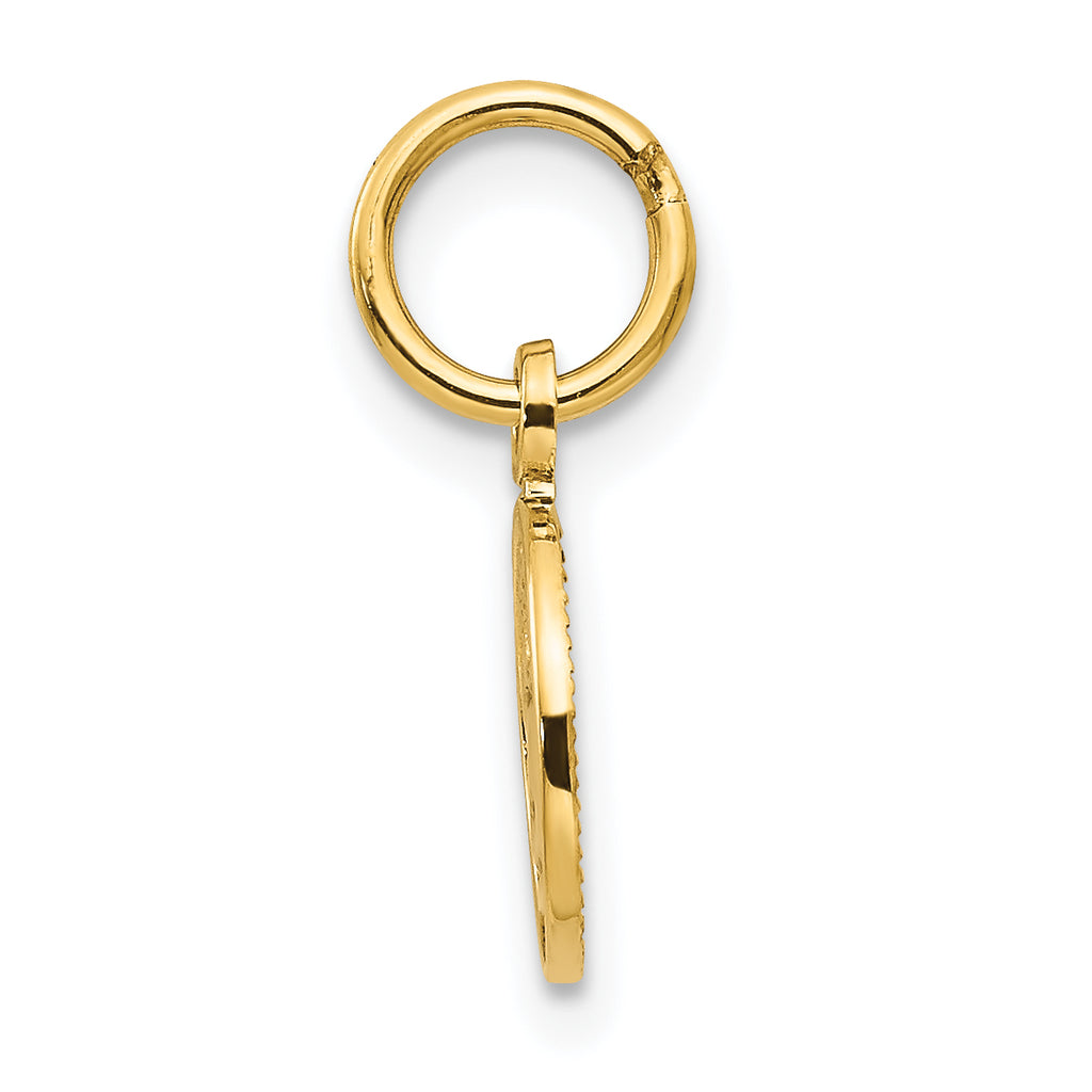 14K Gold Polished Angel Charm Elegant and Petite Design