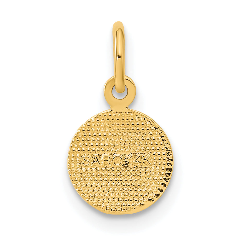 14K Gold Polished Angel Charm Elegant and Petite Design