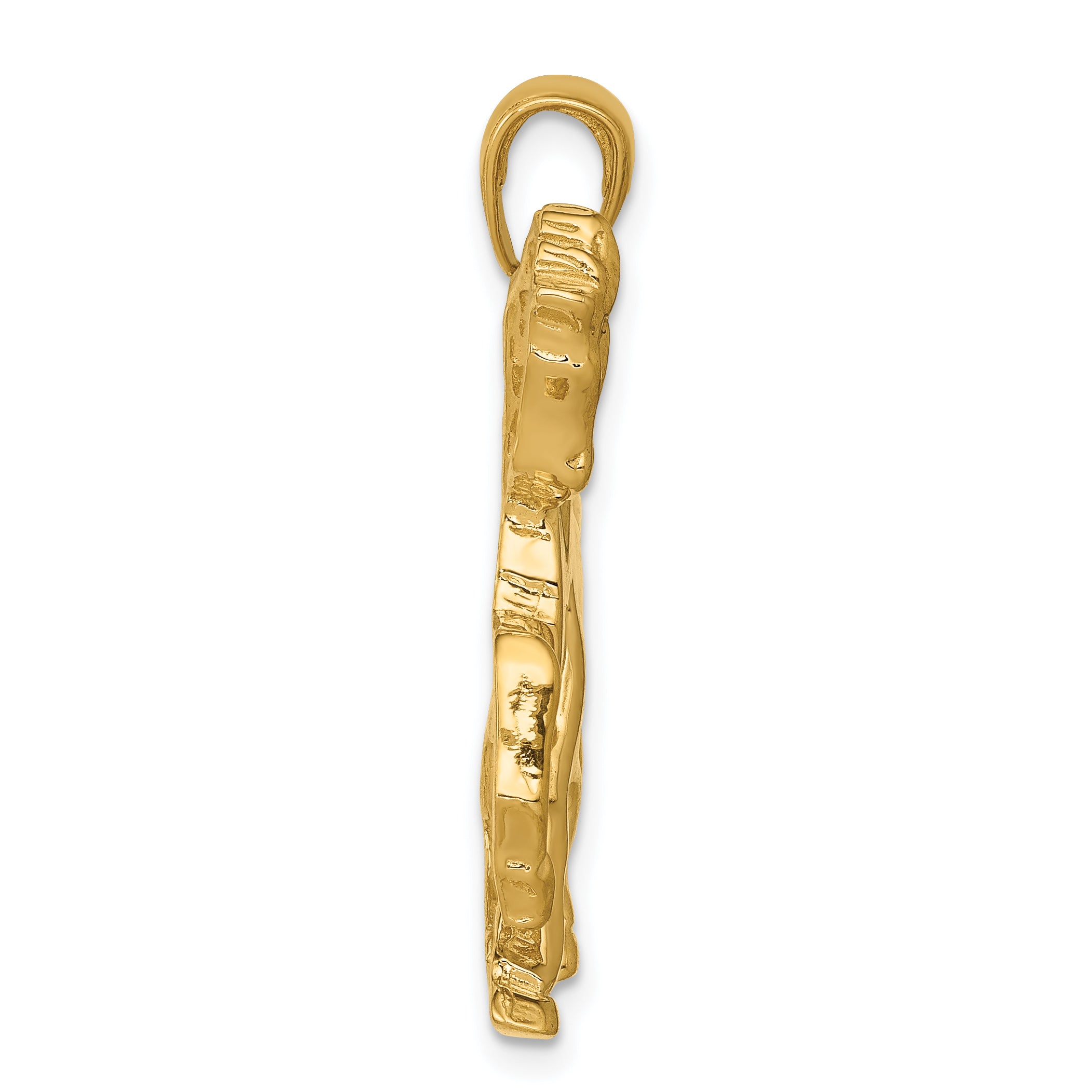 14K Gold Galloping Horse Pendant for Men with Polished Finish Secondary image