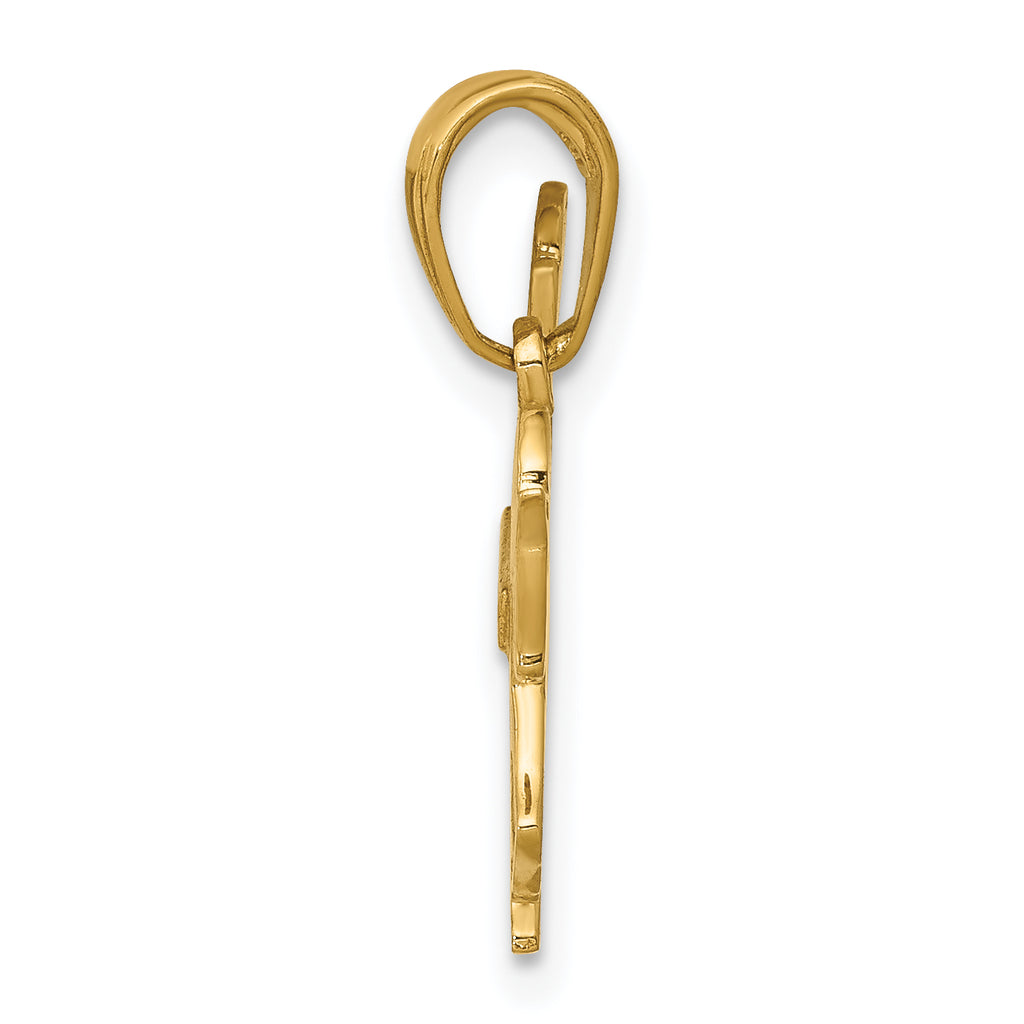14K Gold Polished Horse Pendant for Men  Textured Solid Design