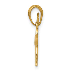 14K Gold Polished Horse Pendant for Men  Textured Solid Design