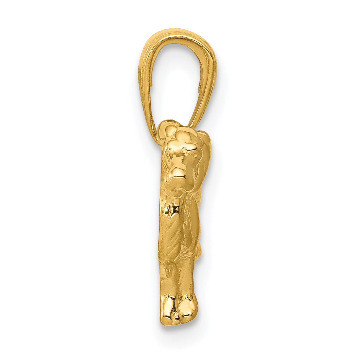 14K Gold Springer Spaniel Dog Pendant with Polished Finish Solid Design Secondary image
