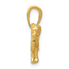 14K Gold Springer Spaniel Dog Pendant with Polished Finish Solid Design