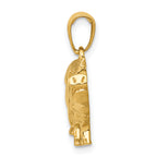 14K Gold Pot Belly Pig Pendant for Men Polished, Solid, Casted