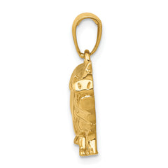 14K Gold Pot Belly Pig Pendant for Men Polished, Solid, Casted