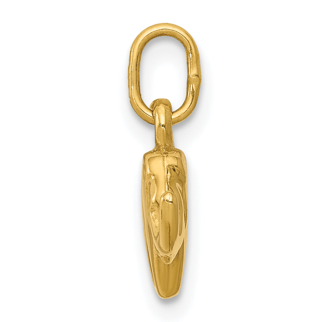 14K Gold Elephant Charm Pendant with Elegant Yellow Finish  15mm Secondary image