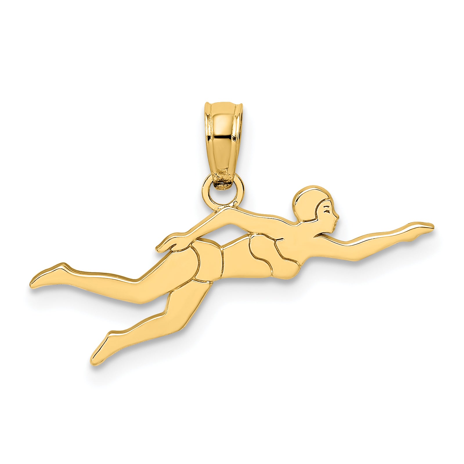 14k Female Swimmer Charm Main image