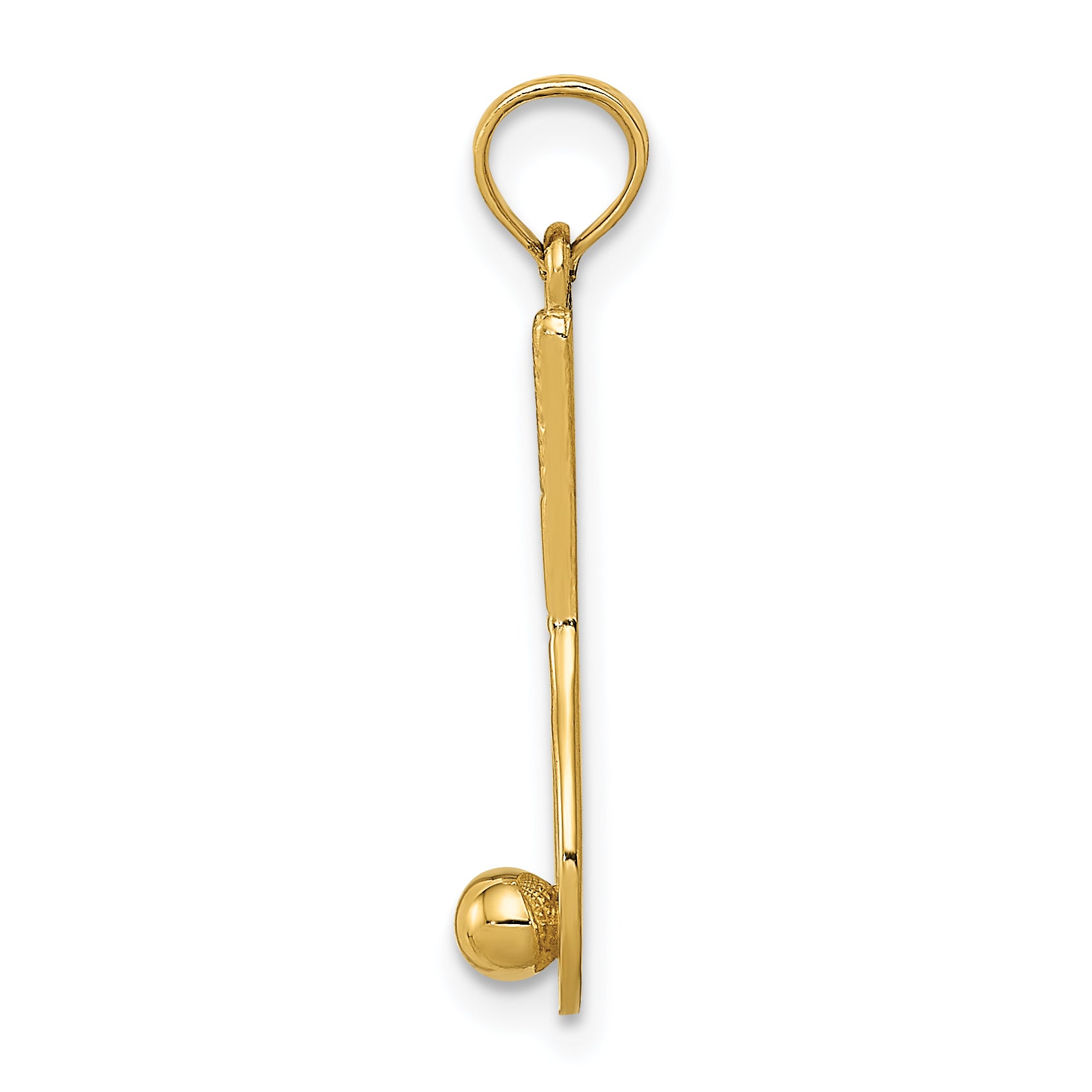 14K Gold Tennis Racquet and Ball Charm with Polished 3D Design Secondary image