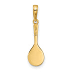 14K Gold Tennis Racquet and Ball Charm with Polished 3D Design
