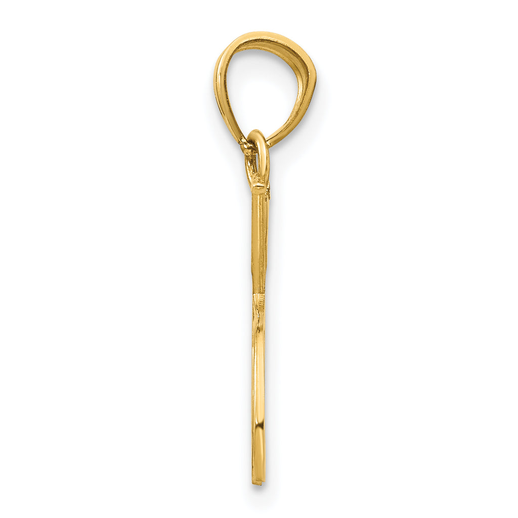 14K Gold Double Tennis Racquet Charm with Polished Finish  Sporty MenÃÂ¢Ã¢âÂ¬Ã¢âÂ¢s Pendant