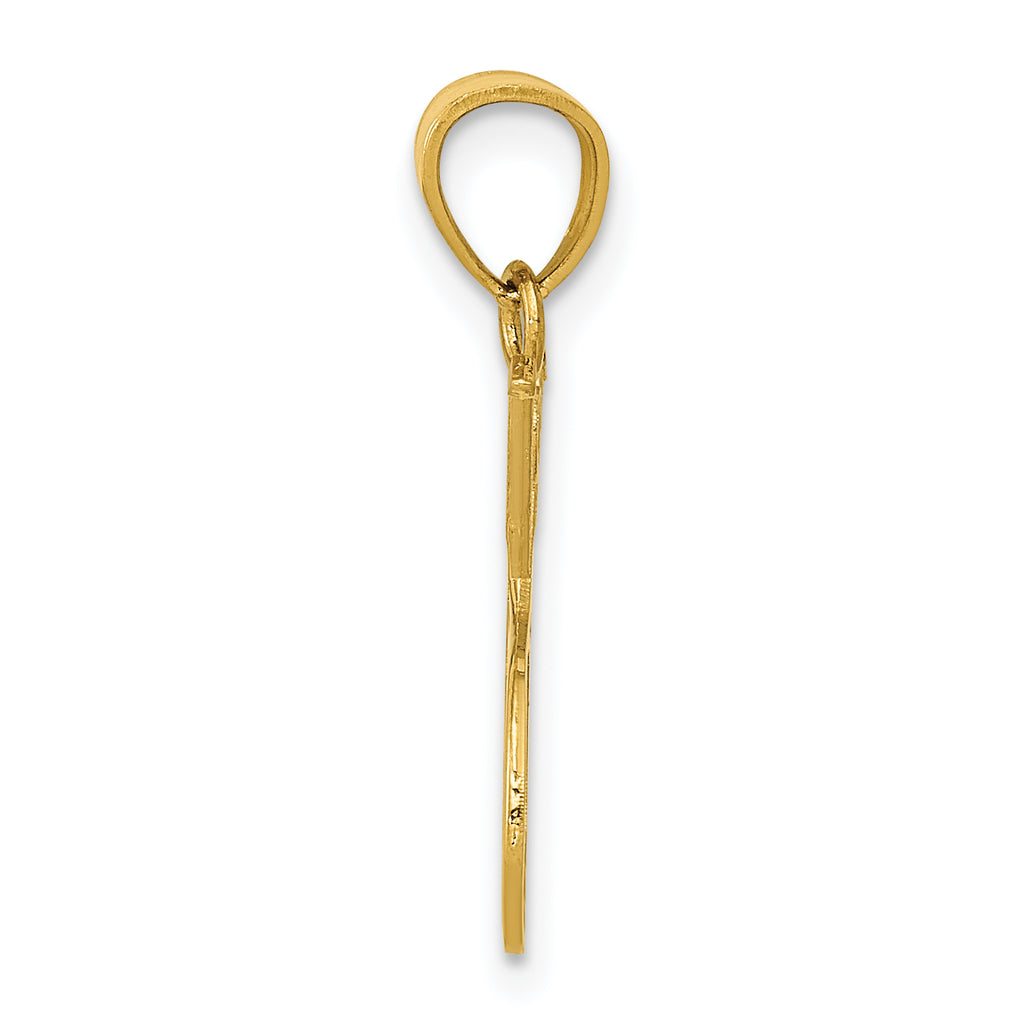 14K Gold Double Tennis Racquet Charm with Polished Finish  Sporty MenÃÂ¢Ã¢âÂ¬Ã¢âÂ¢s Pendant