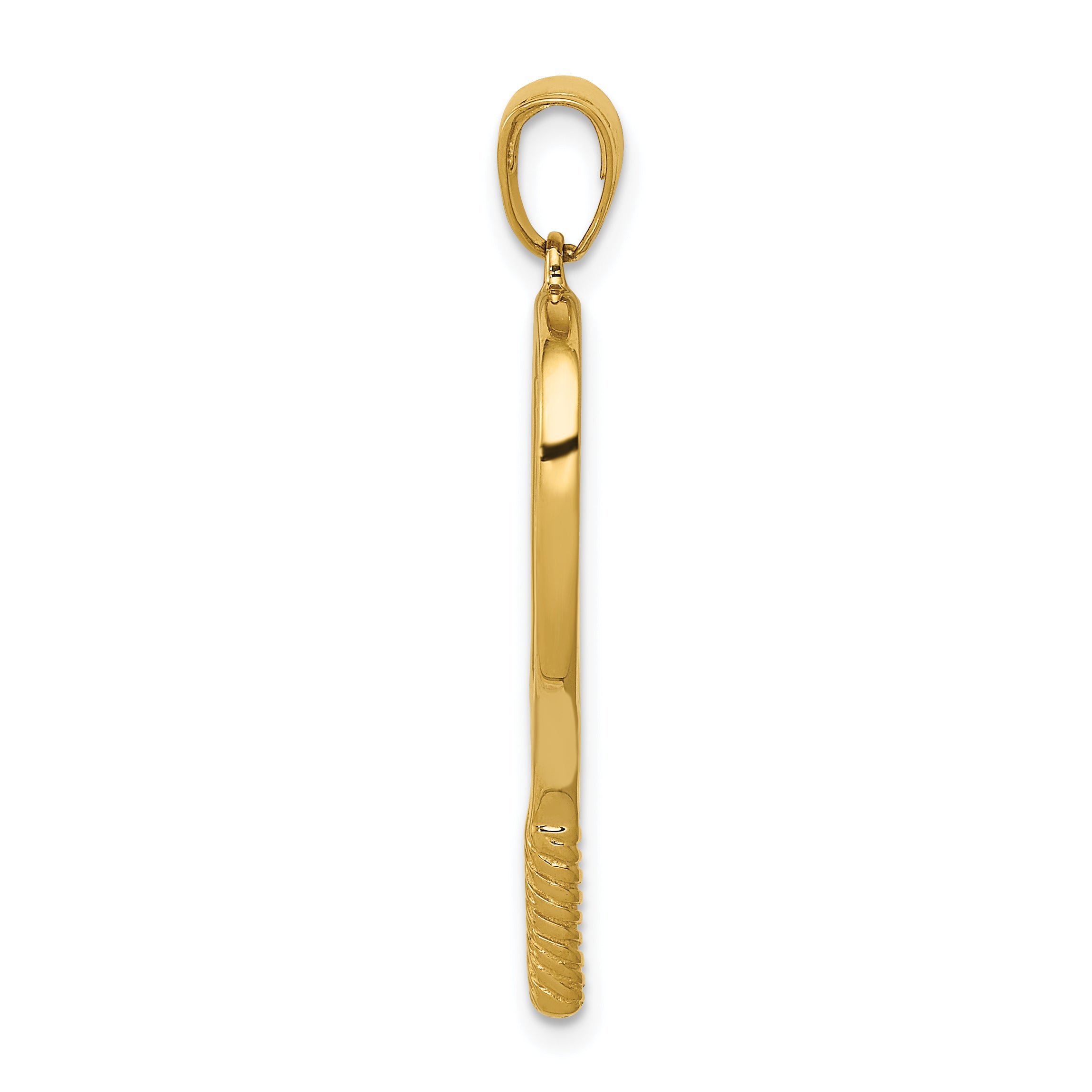 14K Gold 3D Tennis Racquet Pendant for Men  Polished, Solid, Textured Secondary image