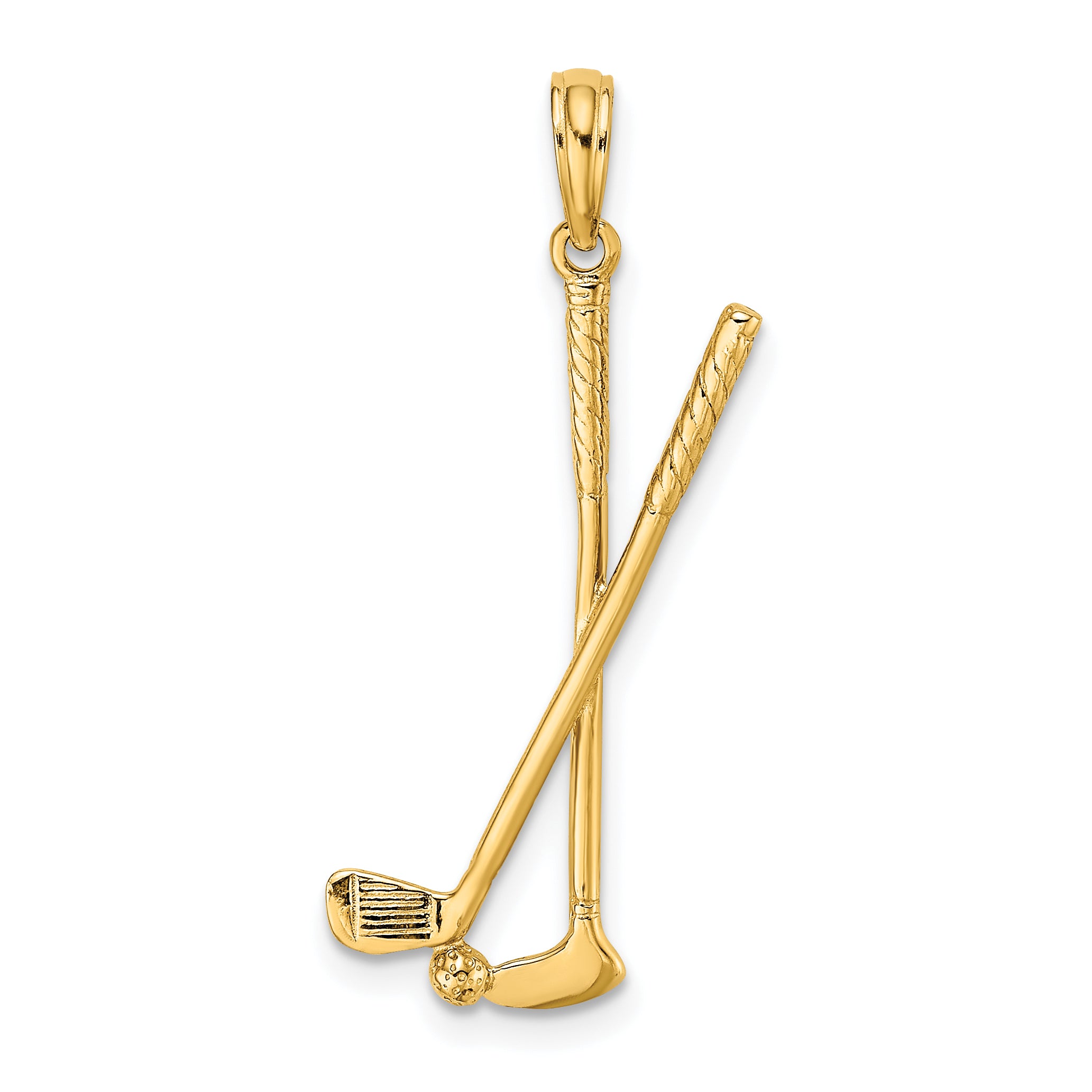 14k 3-D Double Golf Clubs with Ball Charm Main image